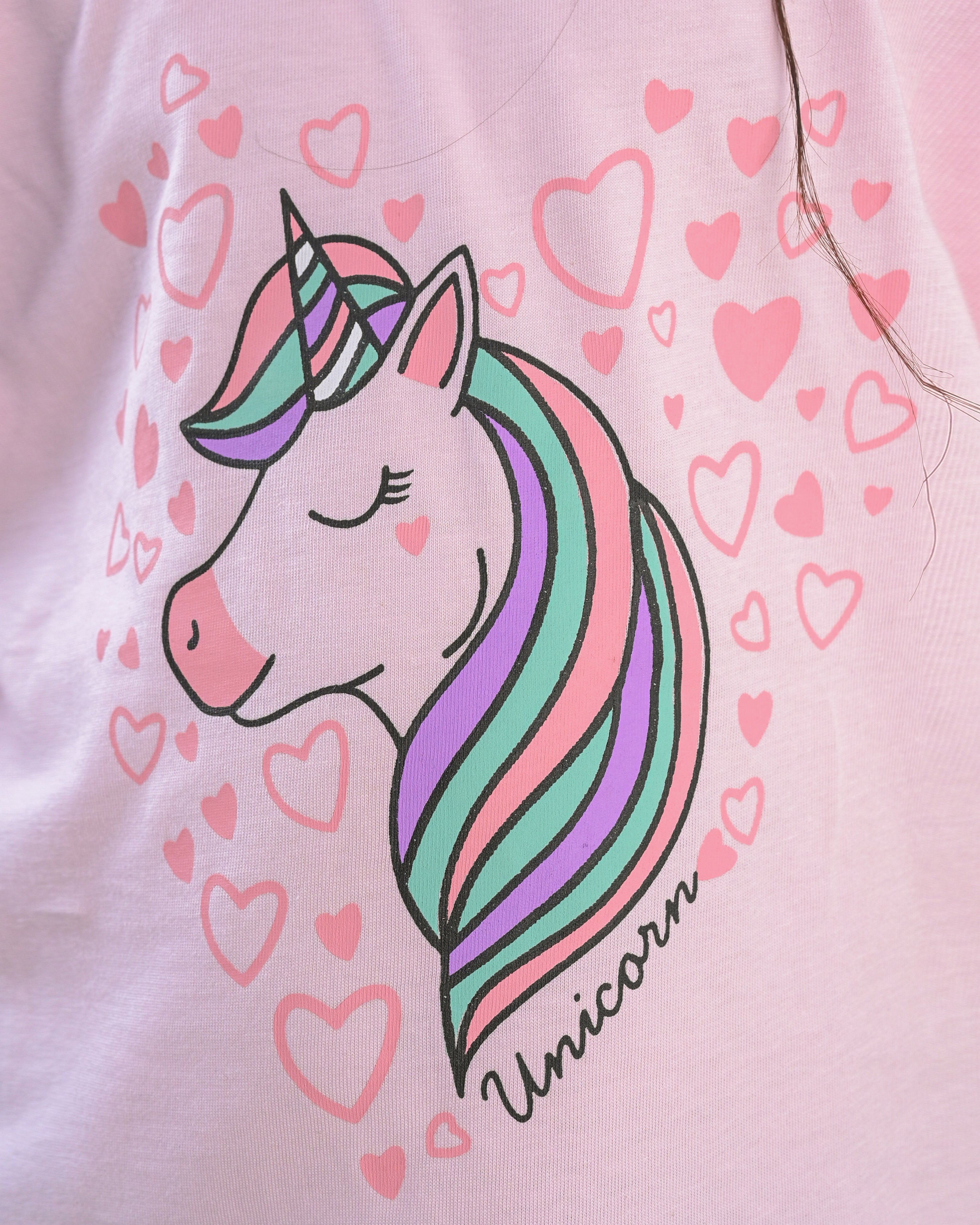 Girls Light Pink Magical Unicorn Printed T-Shirt – 100% Cottom