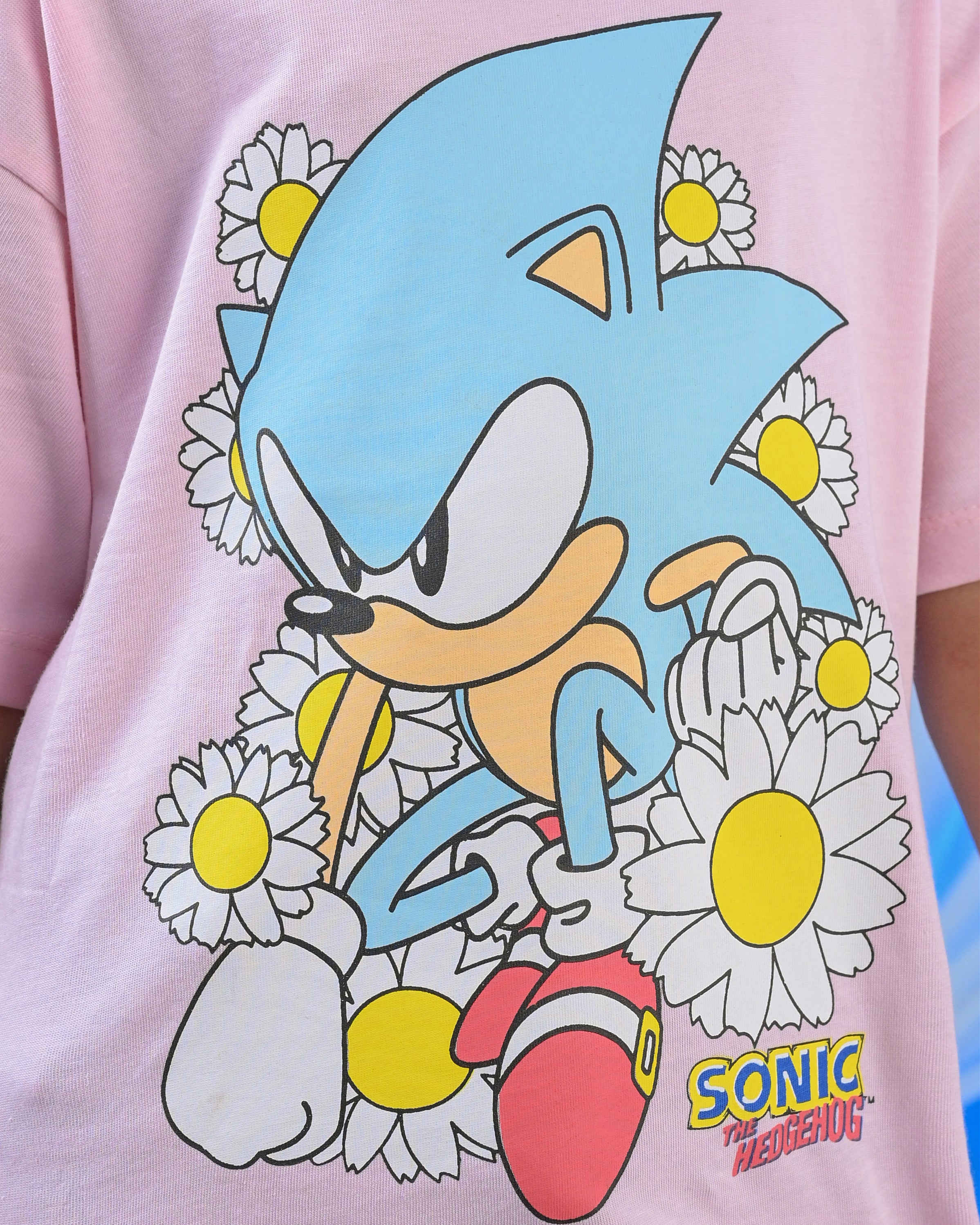 Girls Action Hero Hedgehog T-Shirt – Light Pink Boxy Graphic Tee