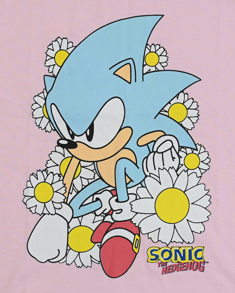 Girls Action Hero Hedgehog T-Shirt – Light Pink Boxy Graphic Tee