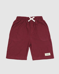 Maroon T-Shirt & Short Set - Oversized - Cotton Lycra