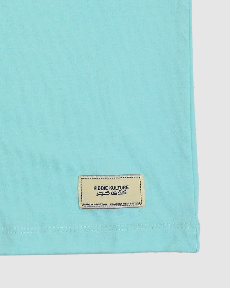 Sea Green T-Shirt & Short Set - Oversized - Cotton Lycra