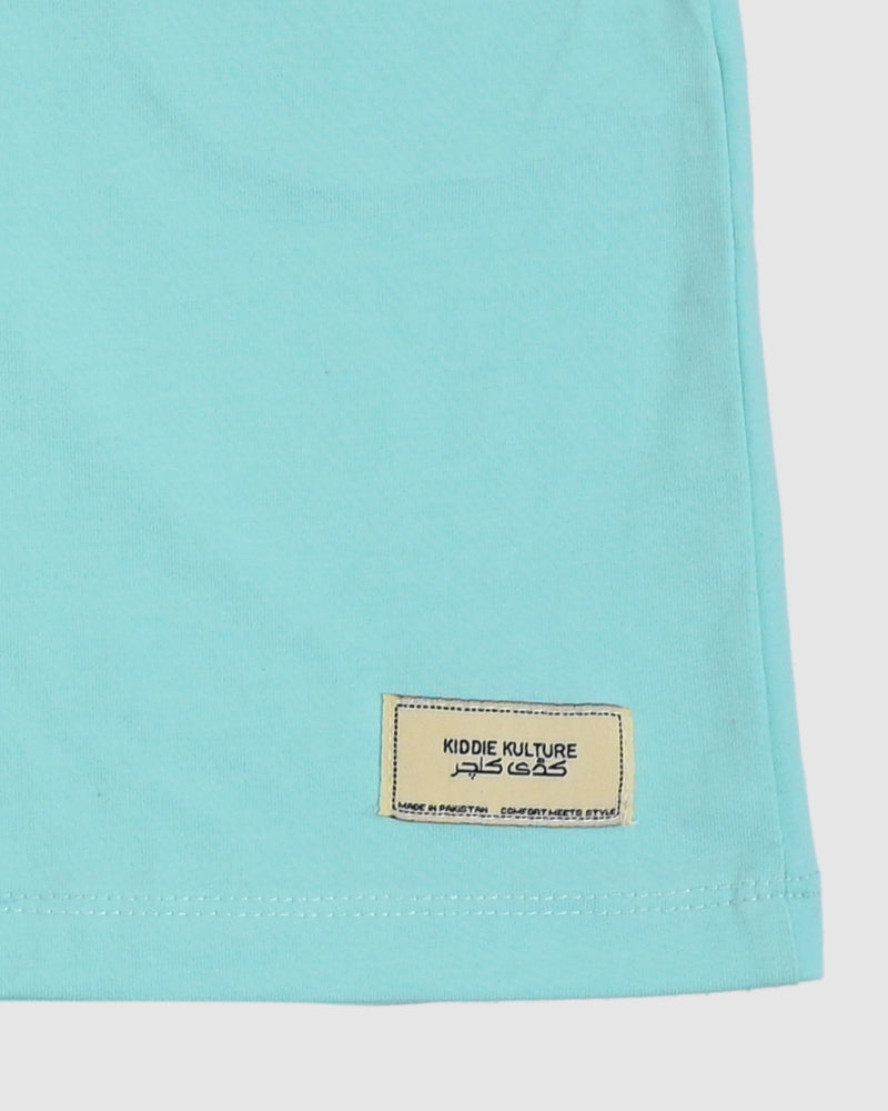 Sea Green T-Shirt & Short Set - Oversized - Cotton Lycra