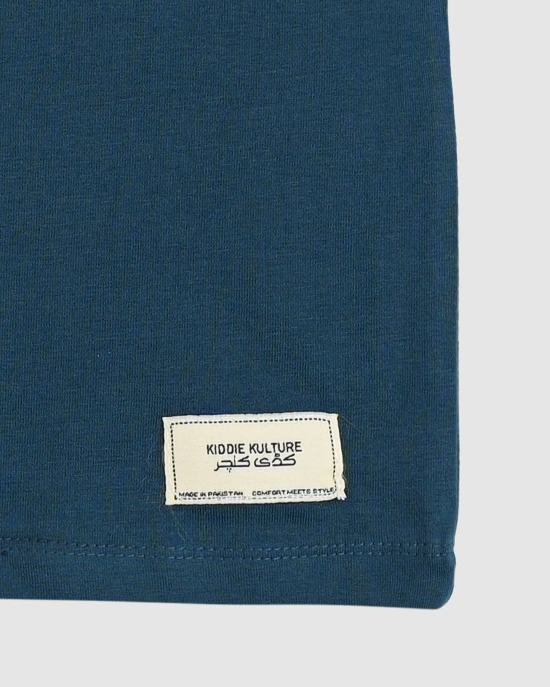 Teal T-Shirt & Short Set - Oversized - Cotton Lycra