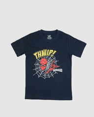 Web Printed Kids' Navy T-Shirt