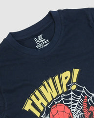 Web Printed Kids' Navy T-Shirt
