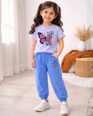 Butterfly Blossom Delight Outfit | Shirt + Trouser Set