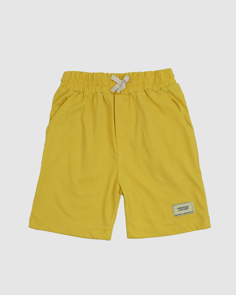 Yellow T-Shirt & Short Set - Oversized - Cotton Lycra