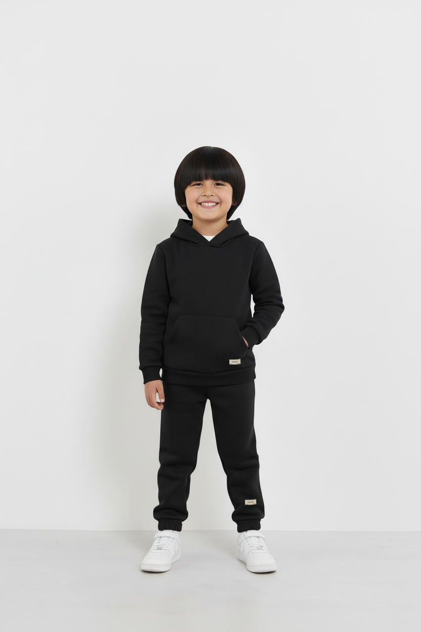 Black Hoodie and Trouser Set