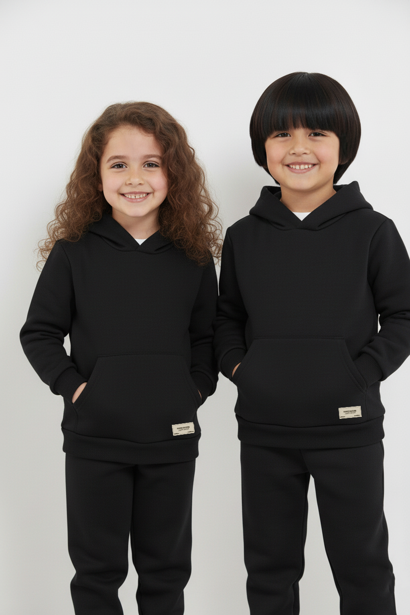 Black Hoodie and Trouser Set