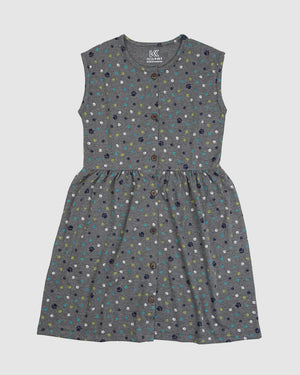 Grey Paw Print Frock & Legging Set