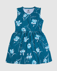 Teal Floral Frock – Cotton Jersey