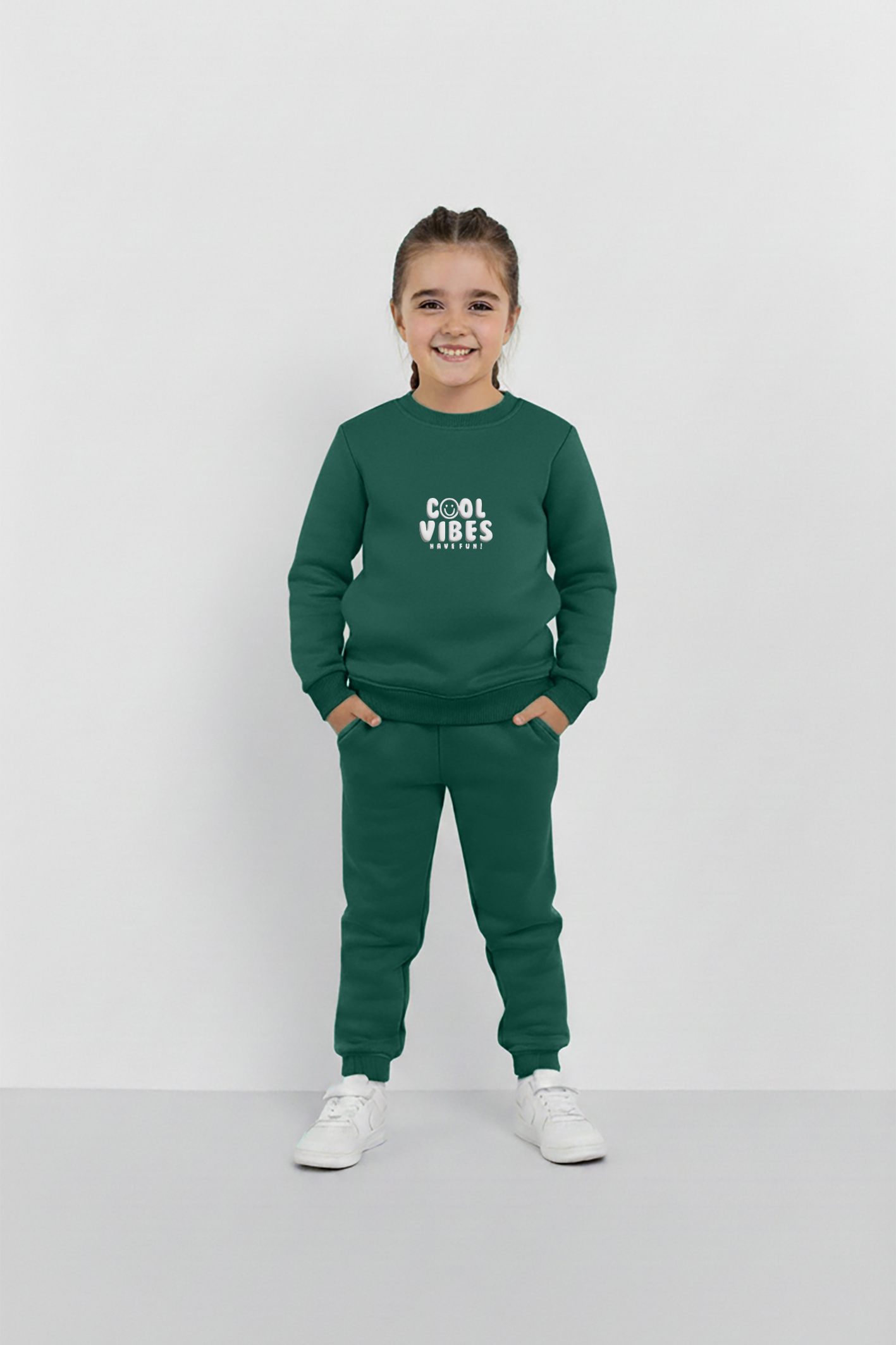 Green Cool Vibes Sweatshirt & Trouser Set