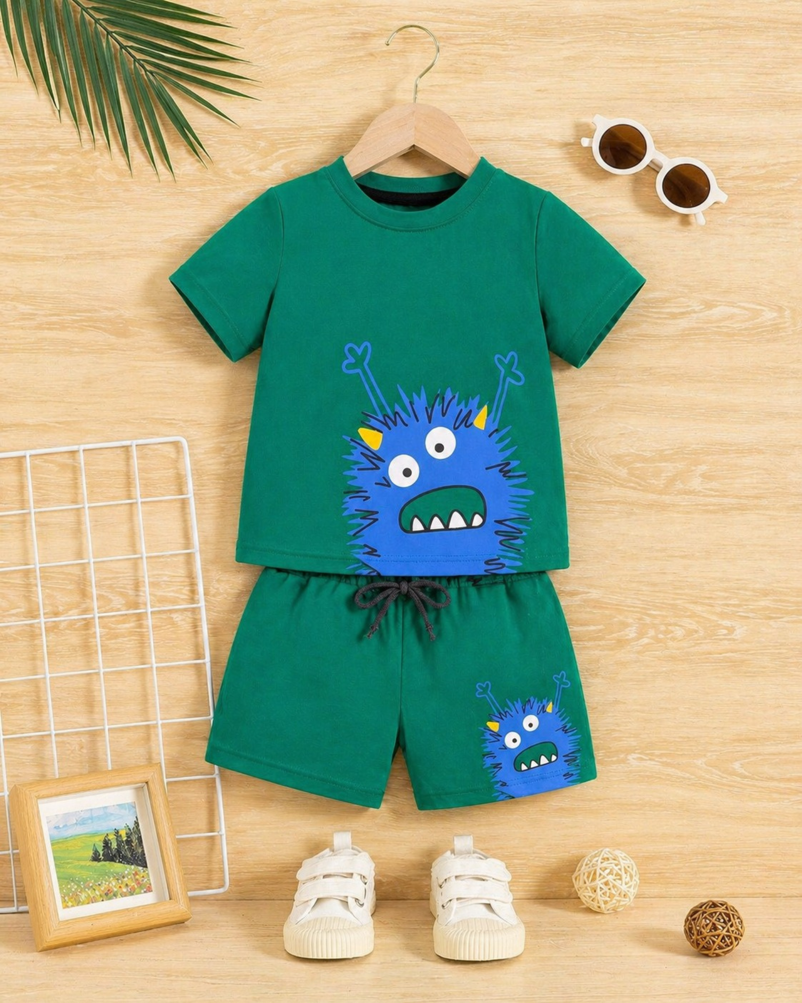 Green Monster Classic Outfit | Shirt + Shorts Set