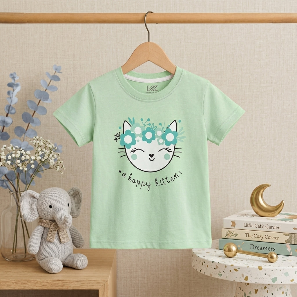 Girls Printed T-Shirt Pack | Stitch & Kitten Tees
