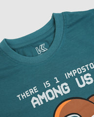 Kid's Teal Printed T-Shirt - Space Adventure: Who’s the Impostor?