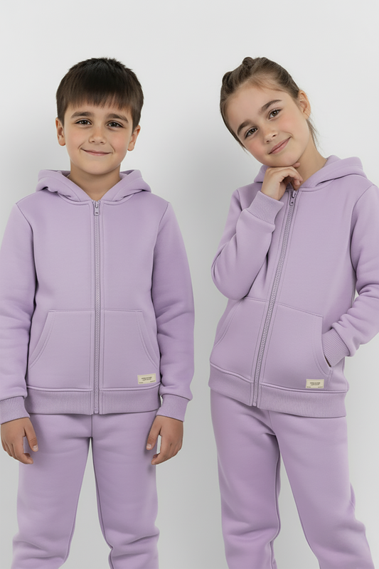 Lilac Zipper Hoodie and Trouser Set