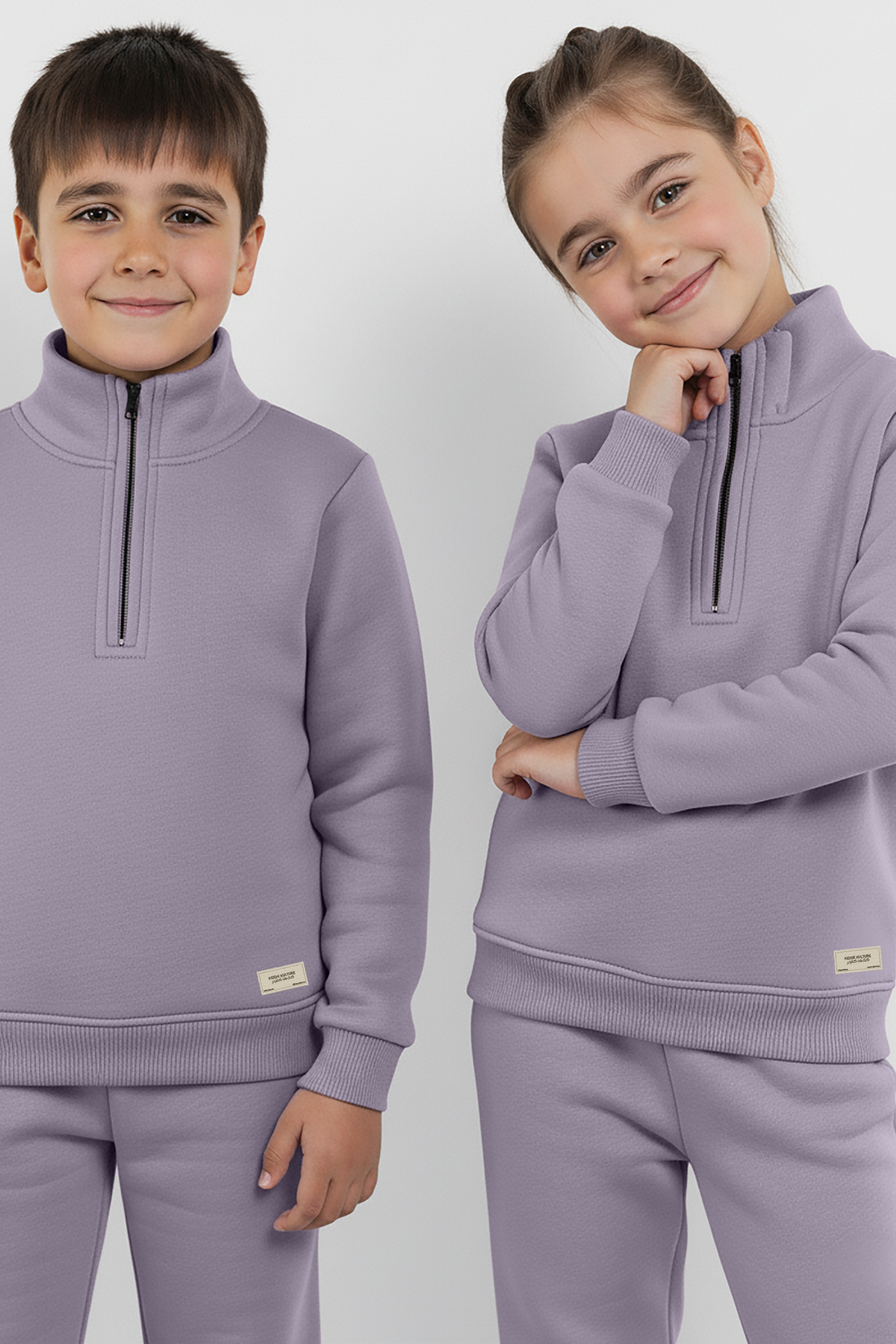 Lilac Quarter Zip Sweatshirt