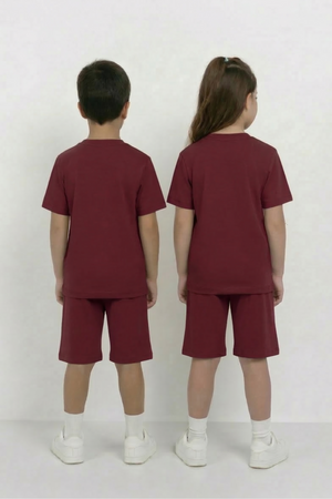 Maroon Co-ord Set - Cotton Lycra