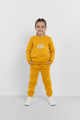 Mustard Cool Vibes Sweatshirt & Trouser Set
