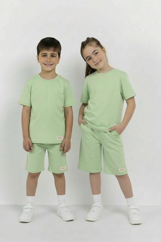 Neon Green Co-ord Set - Cotton Lycra