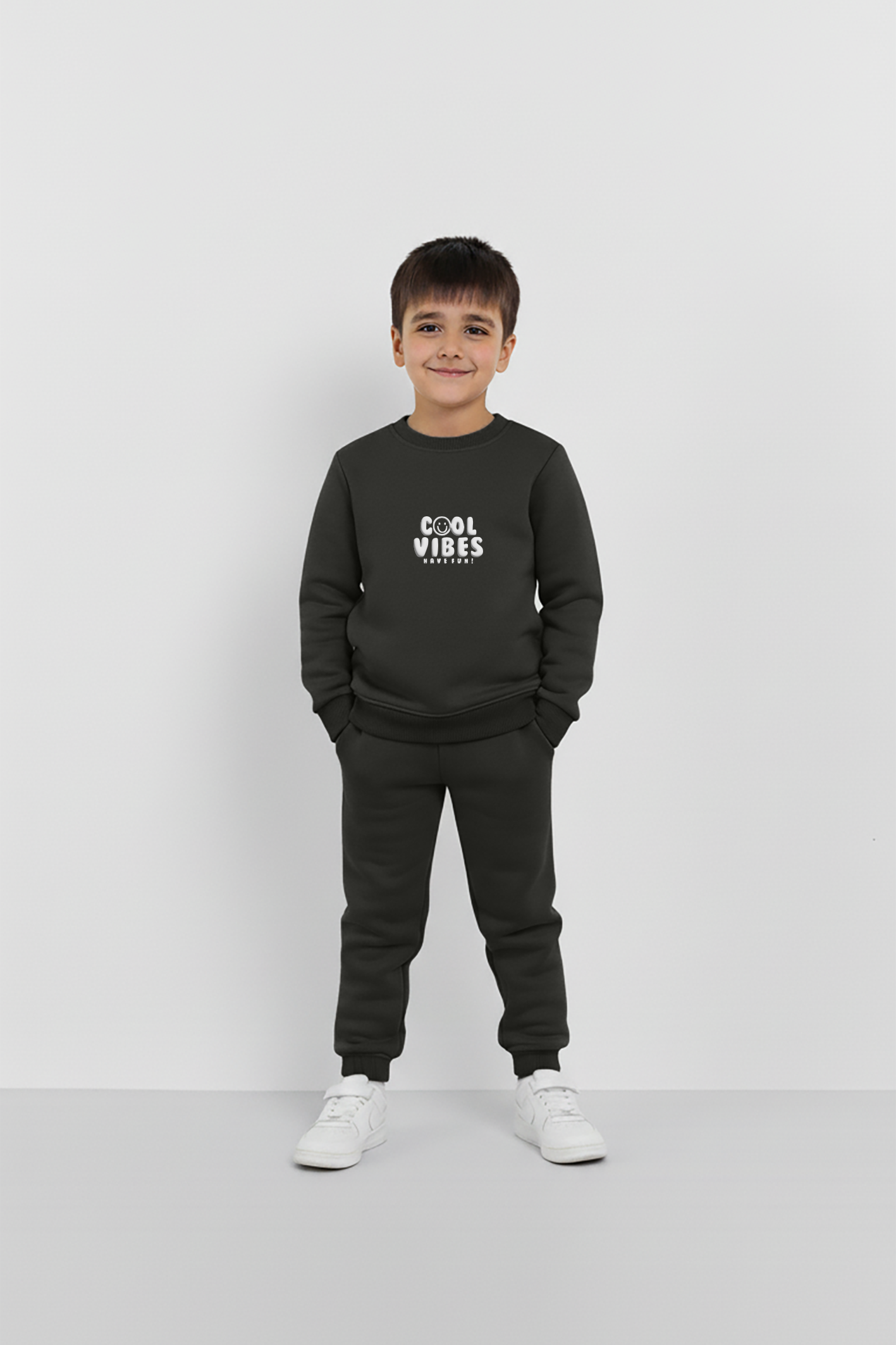 Olive Cool Vibes Sweatshirt & Trouser Set