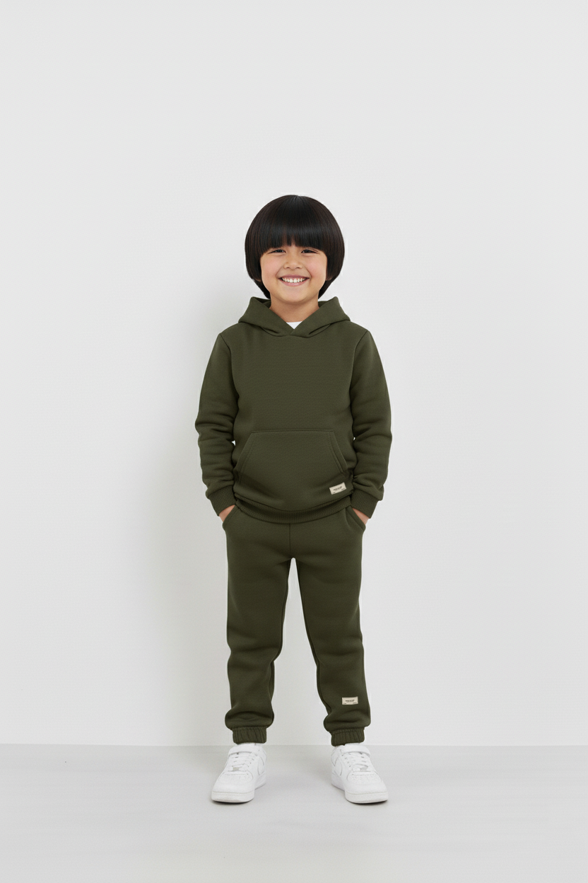 Olive Hoodie and Trouser Set