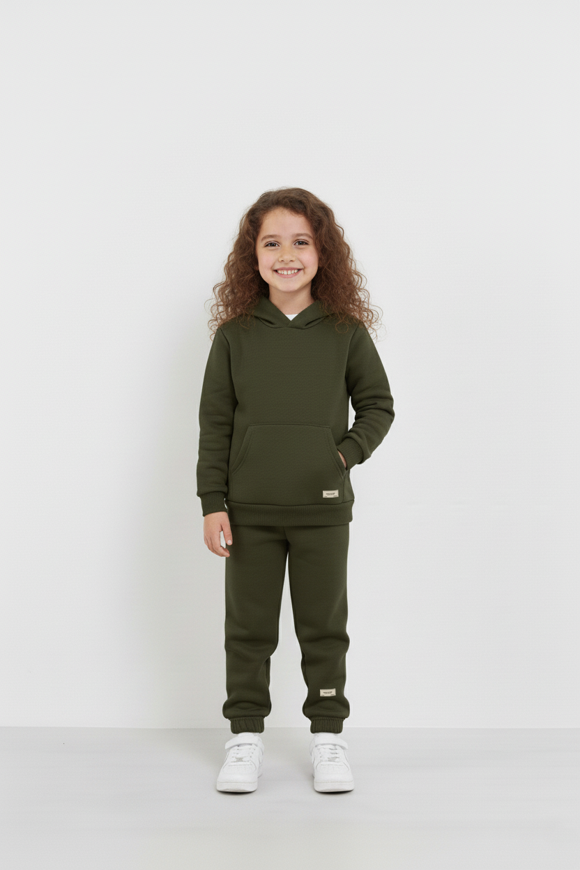 Olive Hoodie and Trouser Set