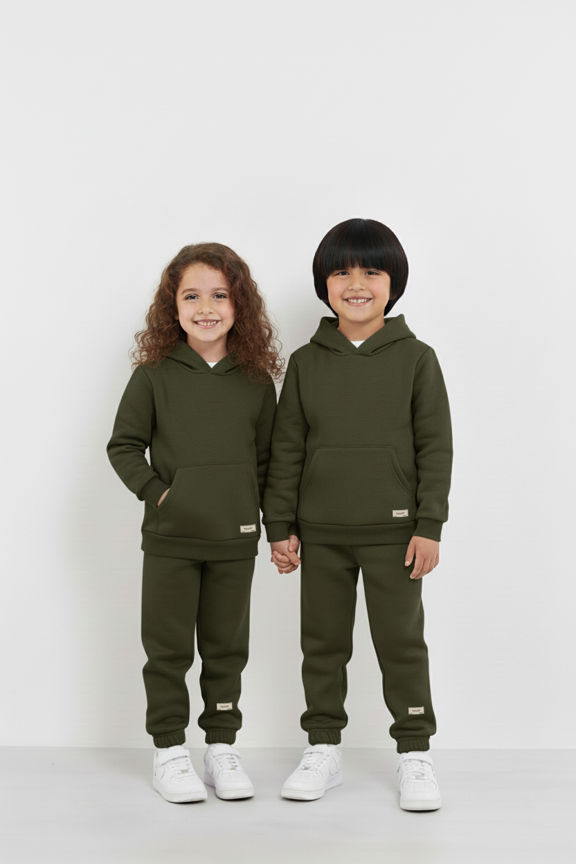 Olive Hoodie and Trouser Set