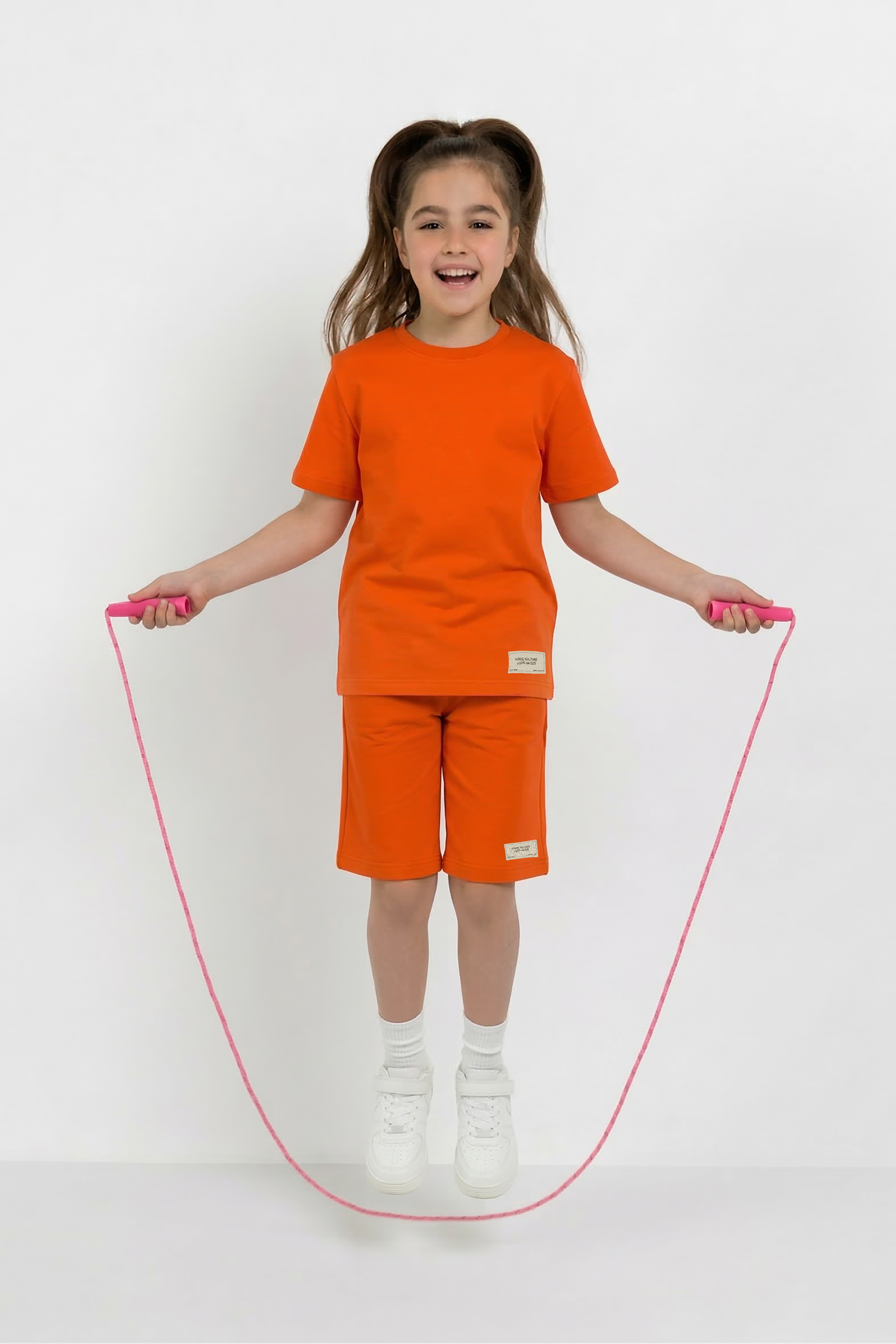 Orange Co-ord Set - Cotton Lycra