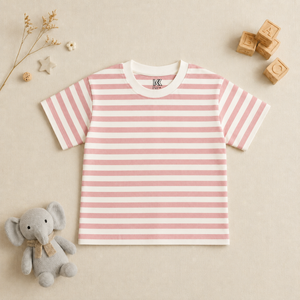Pink Striped Kids T-Shirt | Soft Cotton Tee