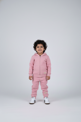 Pink Zipper Hoodie and Trouser Set