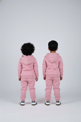 Pink Zipper Hoodie and Trouser Set