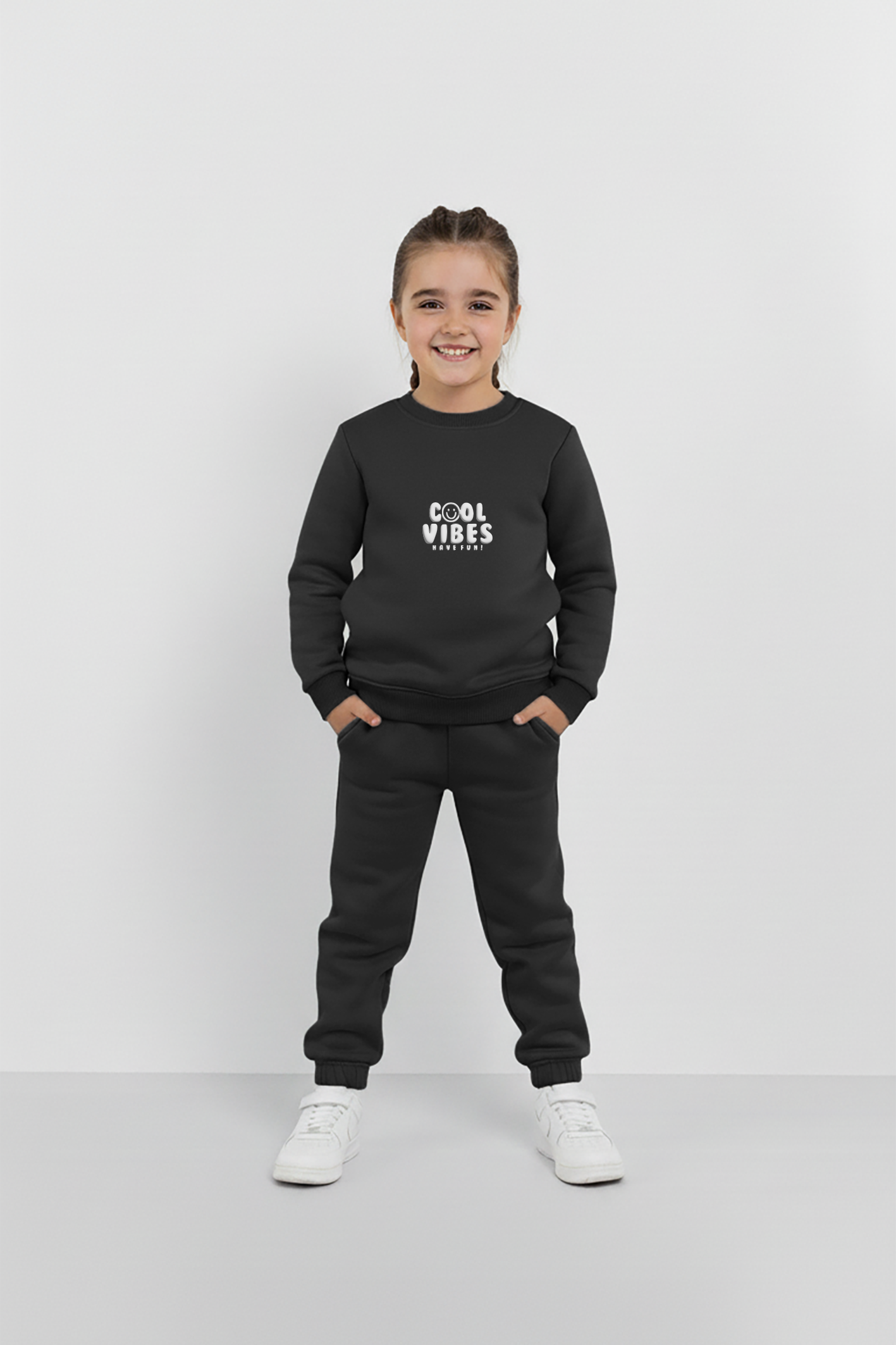 Charcoal Cool Vibes Sweatshirt & Trouser Set