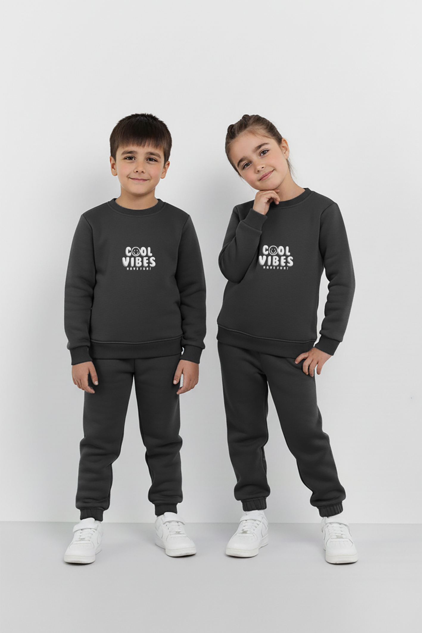 Charcoal Cool Vibes Sweatshirt & Trouser Set