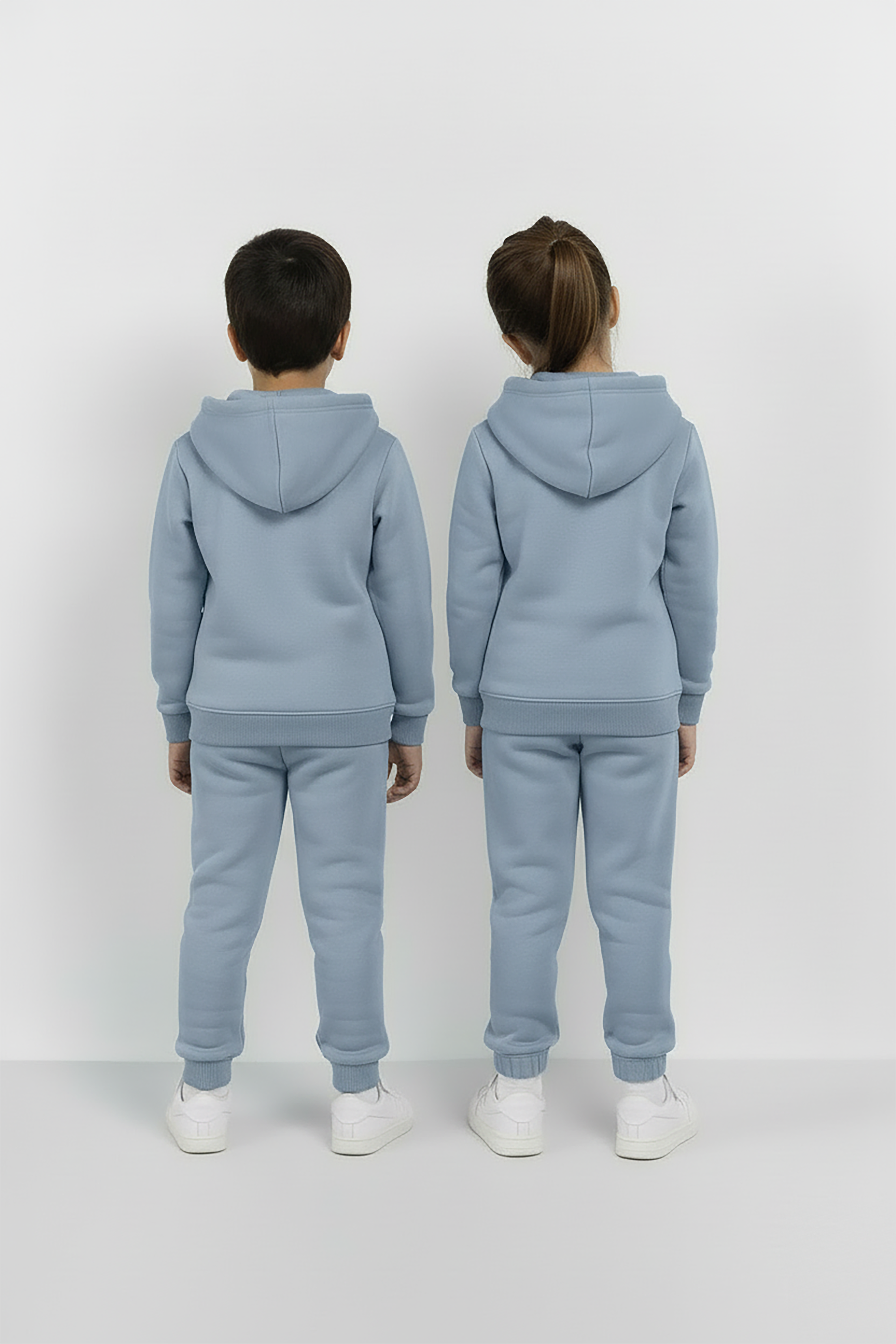 Sky Blue Zipper Hoodie and Trouser Set
