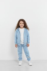 Sky Blue Zipper Hoodie and Trouser Set