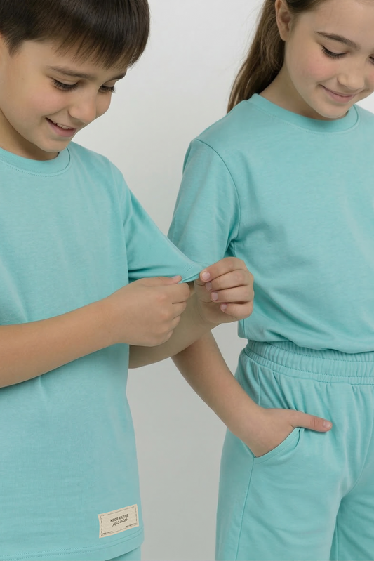 Sea Green Co-ord Set - Cotton Lycra