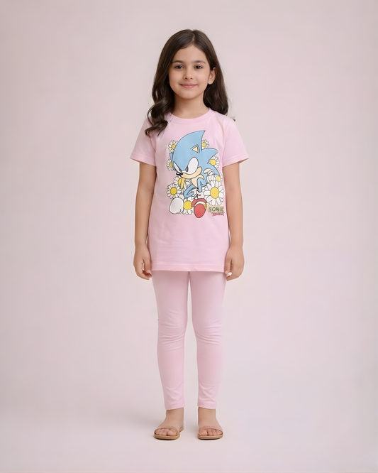 Sonic Style Graphic Tee & Legging Set