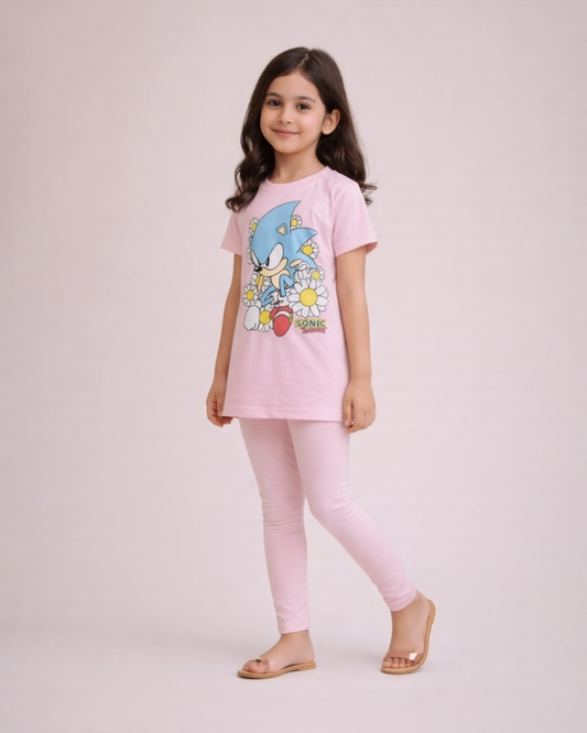 Sonic Style Graphic Tee & Legging Set