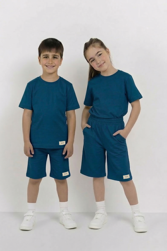 Teal Co-ord Set - Cotton Lycra