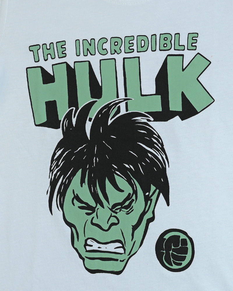 Mighty Green Smash Cartoon White T-Shirt for Kids – Comic Style