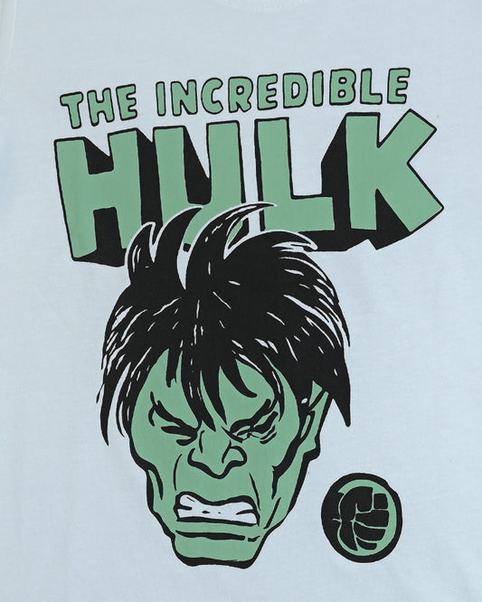 Mighty Green Smash Cartoon White T-Shirt for Kids – Comic Style