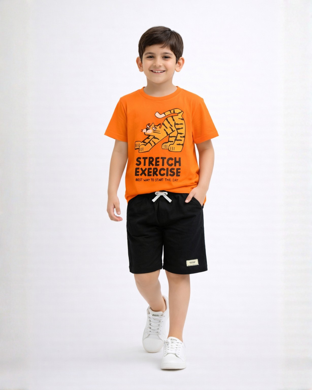 Tiger Stretch Co-ord Set | T-Shirt & Shorts