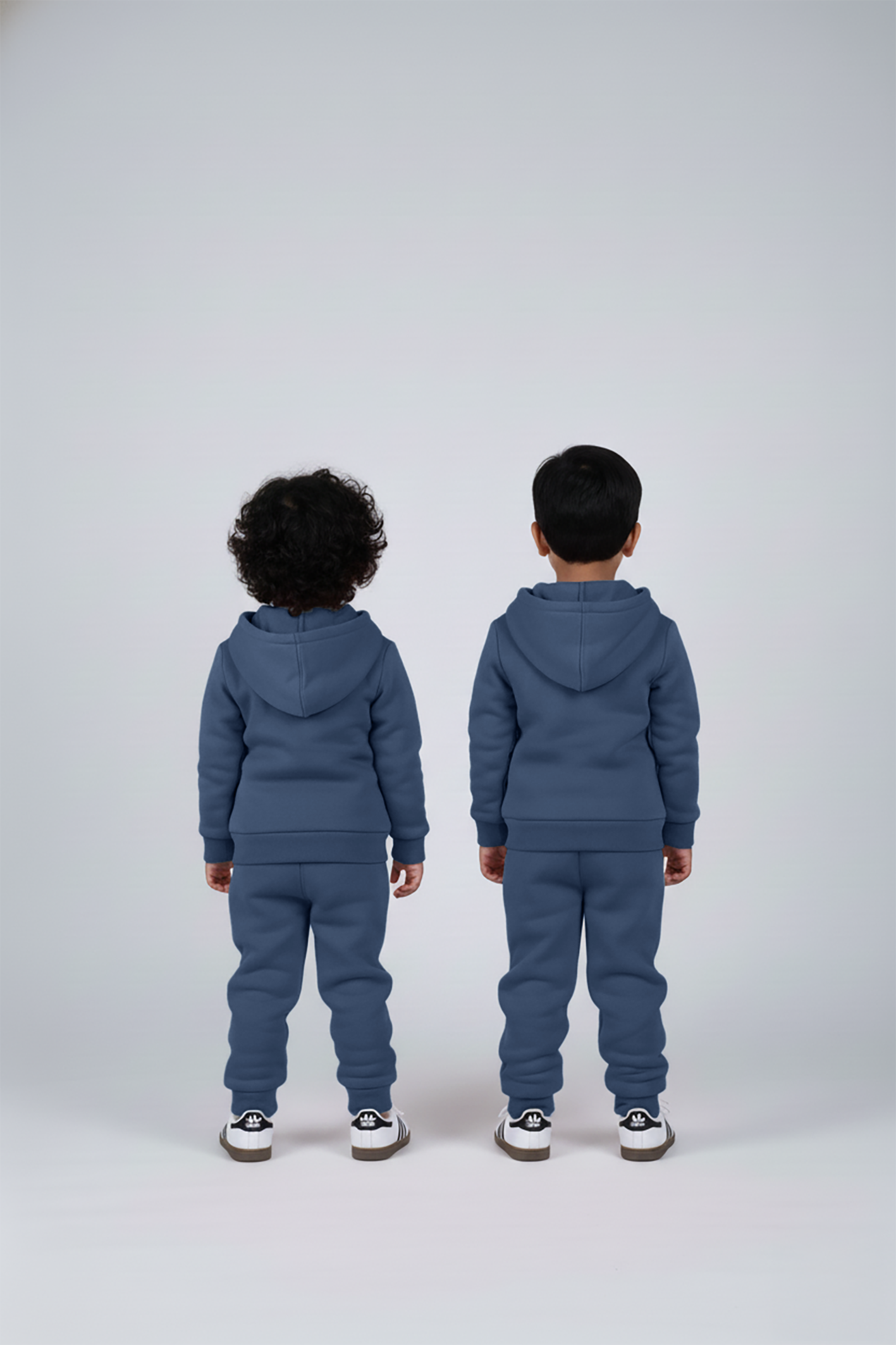 Vintage Blue Zipper Hoodie and Trouser Set