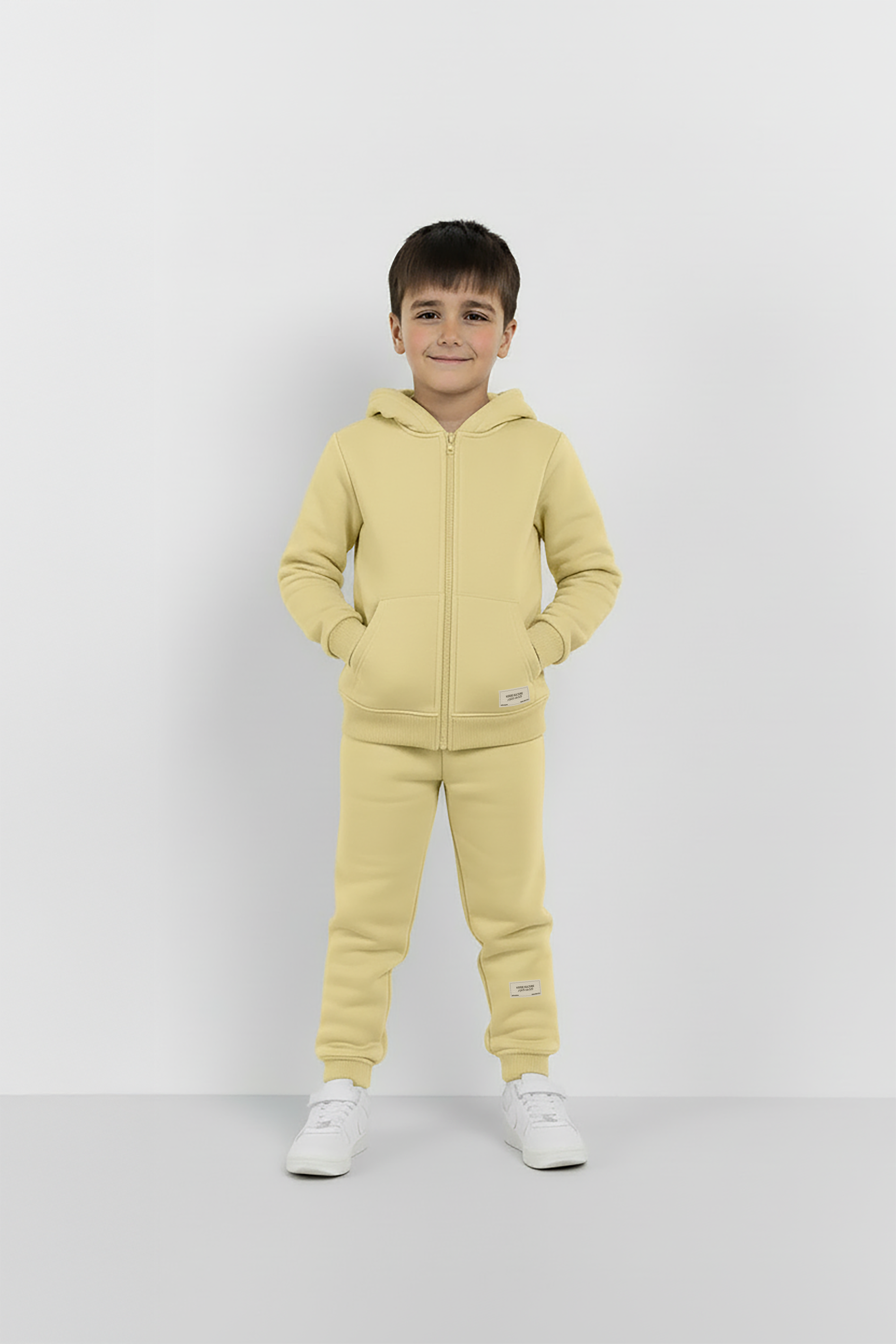 Yellow Zipper Hoodie and Trouser Set