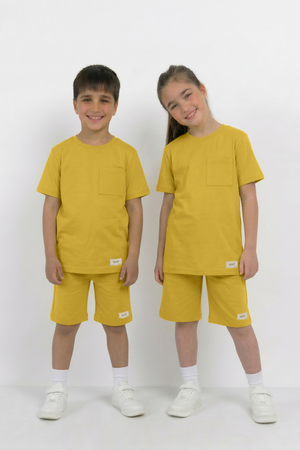 Yellow Co-ord Set - Cotton Lycra